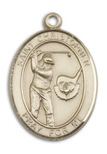 Load image into Gallery viewer, St. Christopher / Golf Custom Medal - Yellow Gold
