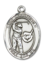 Load image into Gallery viewer, St. Christopher / Golf Custom Medal - Sterling Silver
