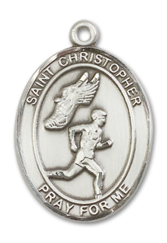 St. Christopher / Track & Field Custom Medal - Sterling Silver