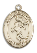 Load image into Gallery viewer, St. Christopher / Track &amp; Field Custom Medal - Yellow Gold
