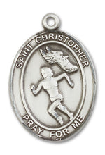 Load image into Gallery viewer, St. Christopher / Track &amp; Field Custom Medal - Sterling Silver
