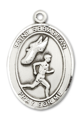 St. Sebastian / Track & Field Custom Medal - Sterling Silver