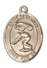 Load image into Gallery viewer, St. Sebastian / Swimming Custom Medal - Yellow Gold
