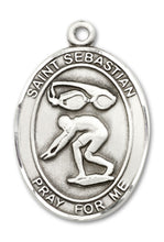Load image into Gallery viewer, St. Sebastian / Swimming Custom Medal - Sterling Silver
