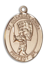 Load image into Gallery viewer, Guardian Angel / Baseball Custom Medal - Yellow Gold
