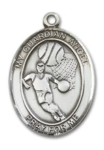 Load image into Gallery viewer, Guardian Angel / Football Custom Medal - Sterling Silver
