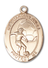 Load image into Gallery viewer, Guardian Angel / Soccer Custom Medal - Yellow Gold
