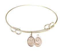 Load image into Gallery viewer, St. Christopher / Cheerleading Custom Bangle - Gold Filled
