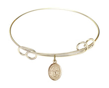 Load image into Gallery viewer, St. Isidore the Farmer Custom Bangle - Gold Filled

