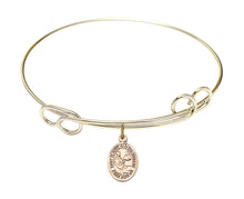 Load image into Gallery viewer, St. Claude de laa Colombiere Custom Bangle - Gold Filled
