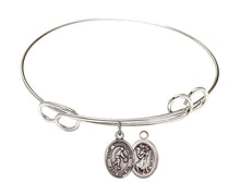 Load image into Gallery viewer, St. Christopher / Basketball Custom Bangle - Silver
