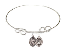Load image into Gallery viewer, St. Christopher / Basketball Custom Bangle - Silver
