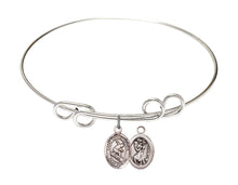 Load image into Gallery viewer, St. Christopher / Surfing Custom Bangle - Silver
