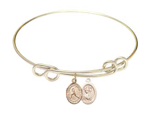 Load image into Gallery viewer, St. Christopher / Baseball Custom Bangle - Gold Filled
