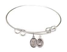 Load image into Gallery viewer, St. Christopher / Cheerleading Custom Bangle - Silver
