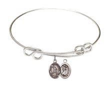 Load image into Gallery viewer, St. Christopher / Football Custom Bangle - Silver

