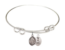 Load image into Gallery viewer, St. Kateri Tekakwitha / Equestrian Custom Bangle - Silver
