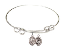 Load image into Gallery viewer, St. Christopher / Surfing Custom Bangle - Silver
