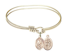 Load image into Gallery viewer, St. Christopher / Surfing Custom Bangle - Gold Filled
