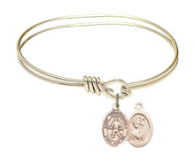 Load image into Gallery viewer, St. Christopher / Field Hockey Custom Bangle - Gold Filled
