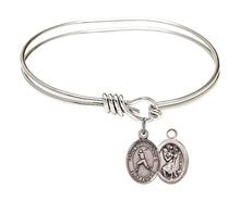 Load image into Gallery viewer, St. Christopher / Baseball Custom Bangle - Silver
