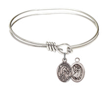 Load image into Gallery viewer, St. Christopher / Basketball Custom Bangle - Silver
