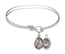 Load image into Gallery viewer, St. Christopher / Ice Hockey Custom Bangle - Silver
