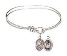 Load image into Gallery viewer, St. Christopher / Surfing Custom Bangle - Silver
