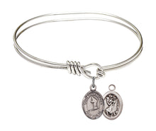 Load image into Gallery viewer, St. Christopher / Skiing Custom Bangle - Silver
