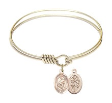 Load image into Gallery viewer, St. Christopher / Surfing Custom Bangle - Gold Filled
