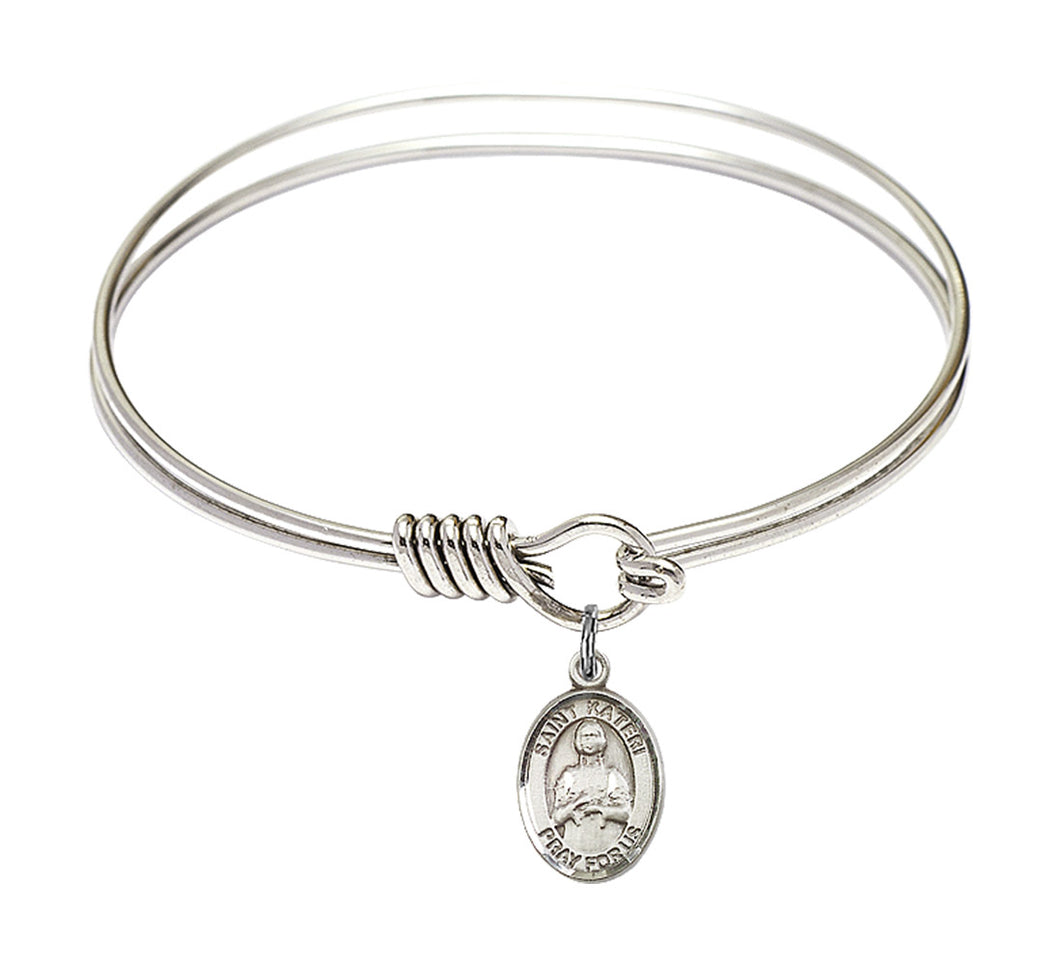 St. Kateri Tekakwitha Custom Bangle - Silver