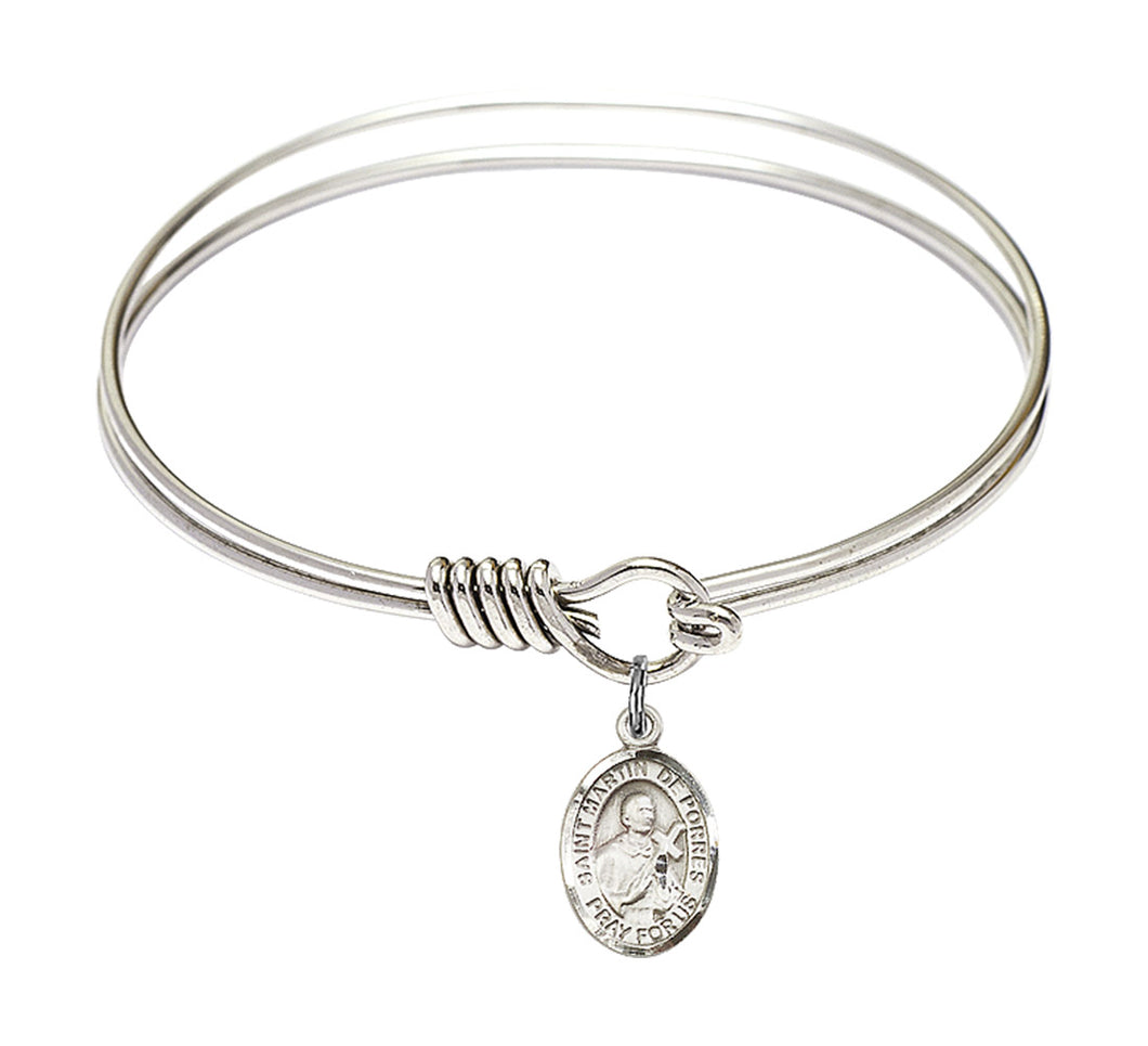 St. Martin de Porres Custom Bangle - Silver