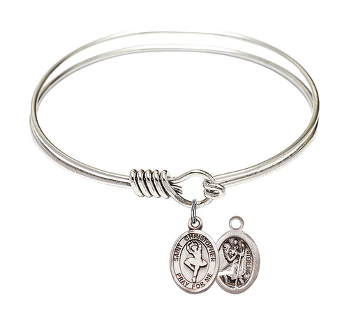St. Christopher / Dance Custom Bangle - Silver