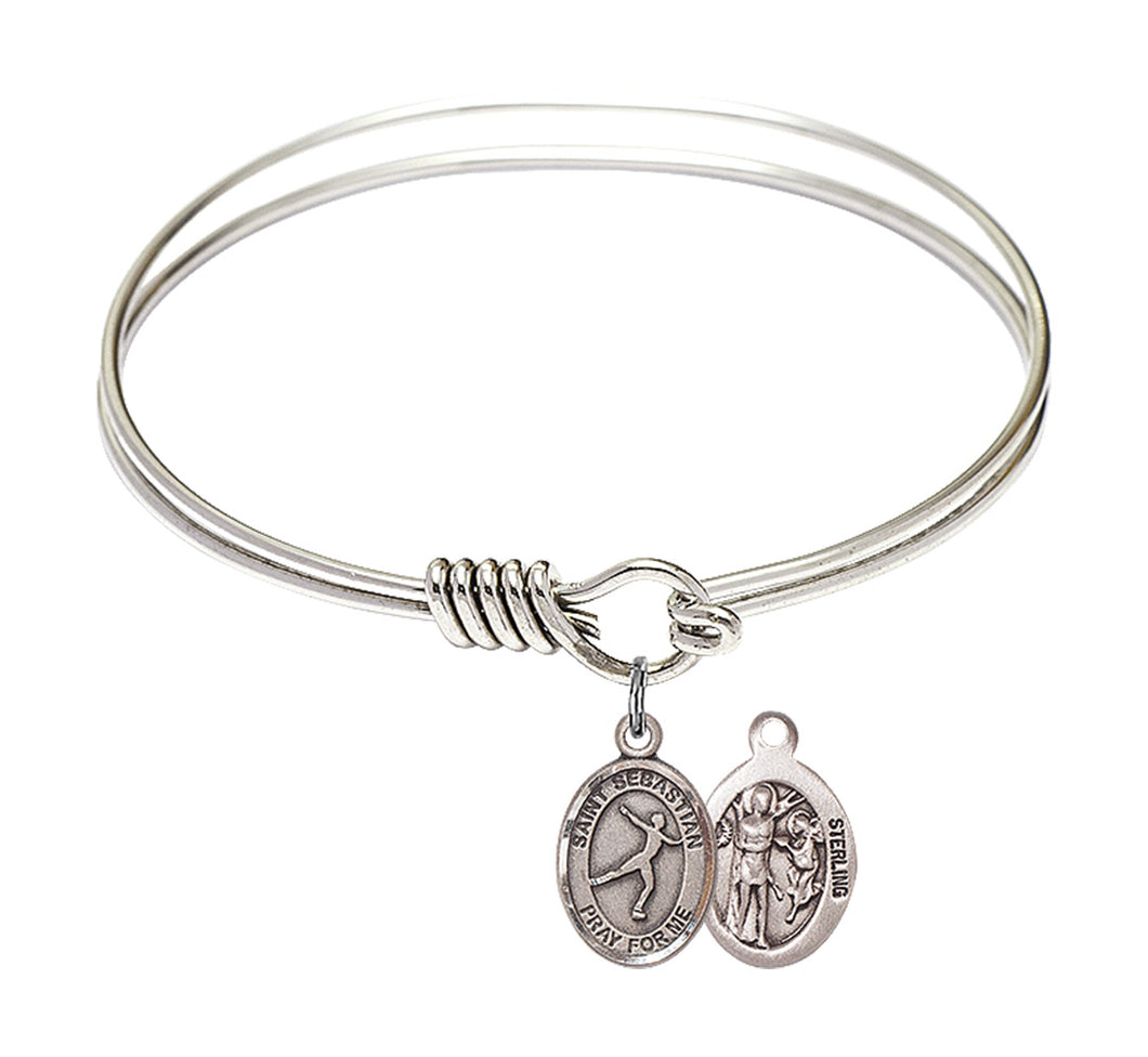 St. Sebastian / Figure Skating Custom Bangle - Silver