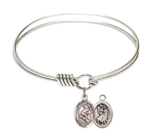 Load image into Gallery viewer, St. Christopher / Surfing Custom Bangle - Silver
