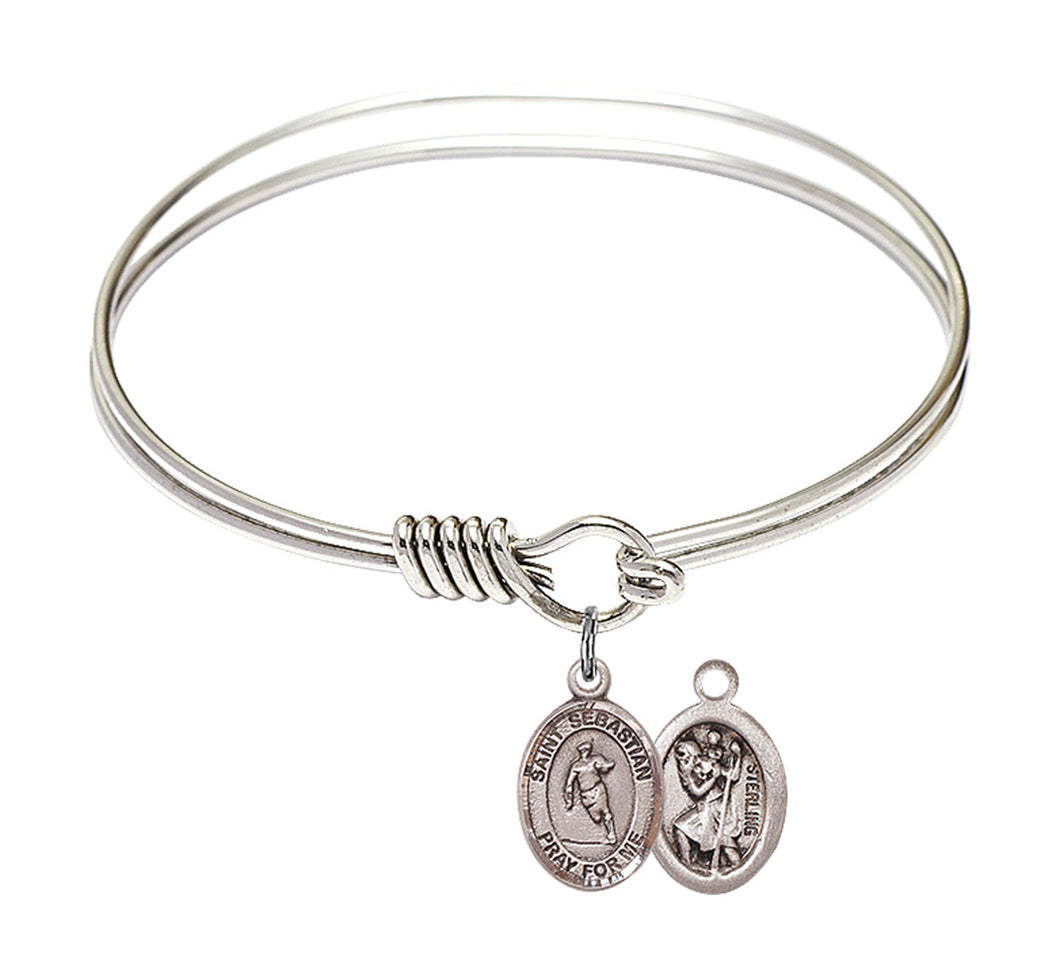 St. Sebastian / Rugby Custom Bangle - Silver