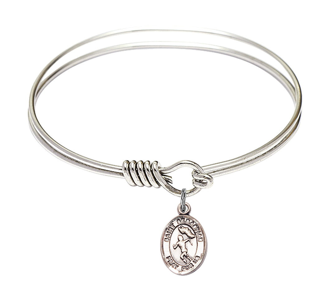 St. Sebastian / Track & Field Custom Bangle - Silver