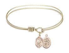 Load image into Gallery viewer, St. Christopher / Surfing Custom Bangle - Gold Filled
