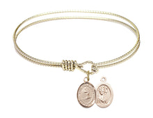 Load image into Gallery viewer, St. Christopher / Skiing Custom Bangle - Gold Filled

