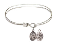 Load image into Gallery viewer, St. Sebastian / Baseball Custom Bangle - Silver
