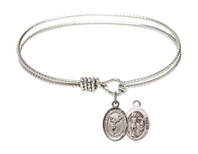 Load image into Gallery viewer, St. Sebastian / Cheerleading Custom Bangle - Silver
