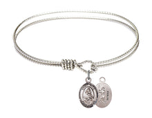 Load image into Gallery viewer, St. Rita of Cascia / Baseball Custom Bangle - Silver
