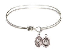Load image into Gallery viewer, St. Christopher / Surfing Custom Bangle - Silver
