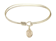 Load image into Gallery viewer, St. Michael the Archangel Custom Bangle - Gold Filled

