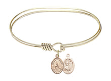 Load image into Gallery viewer, St. Christopher / Baseball Custom Bangle - Gold Filled
