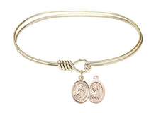 Load image into Gallery viewer, St. Christopher / Basketball Custom Bangle - Gold Filled
