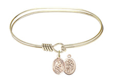 Load image into Gallery viewer, St. Christopher / Surfing Custom Bangle - Gold Filled
