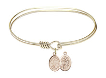 Load image into Gallery viewer, St. Sebastian / Volleyball Custom Bangle - Gold Filled
