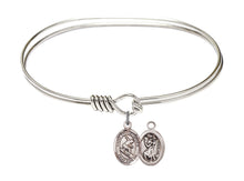 Load image into Gallery viewer, St. Christopher / Surfing Custom Bangle - Silver
