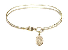 Load image into Gallery viewer, St. Michael the Archangel Custom Bangle - Gold Filled

